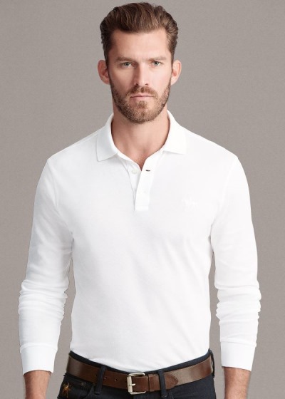 Men's Ralph Lauren Custom Fit PiquÃ© Polo Shirts | 531086EGN